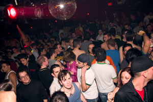 The dance floor at Buzz is packed Saturday night